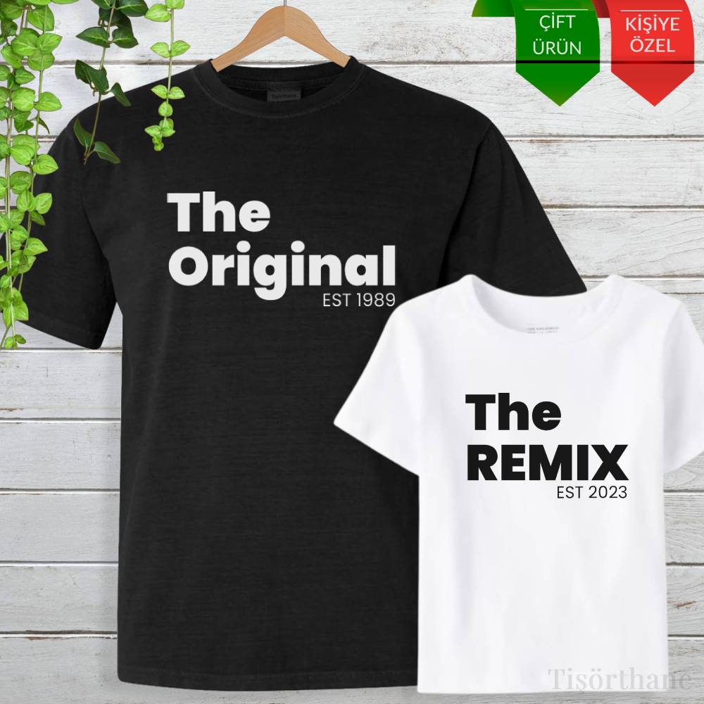 The Original, The Remix Baskılı Baba Oğul Tişört Kombini