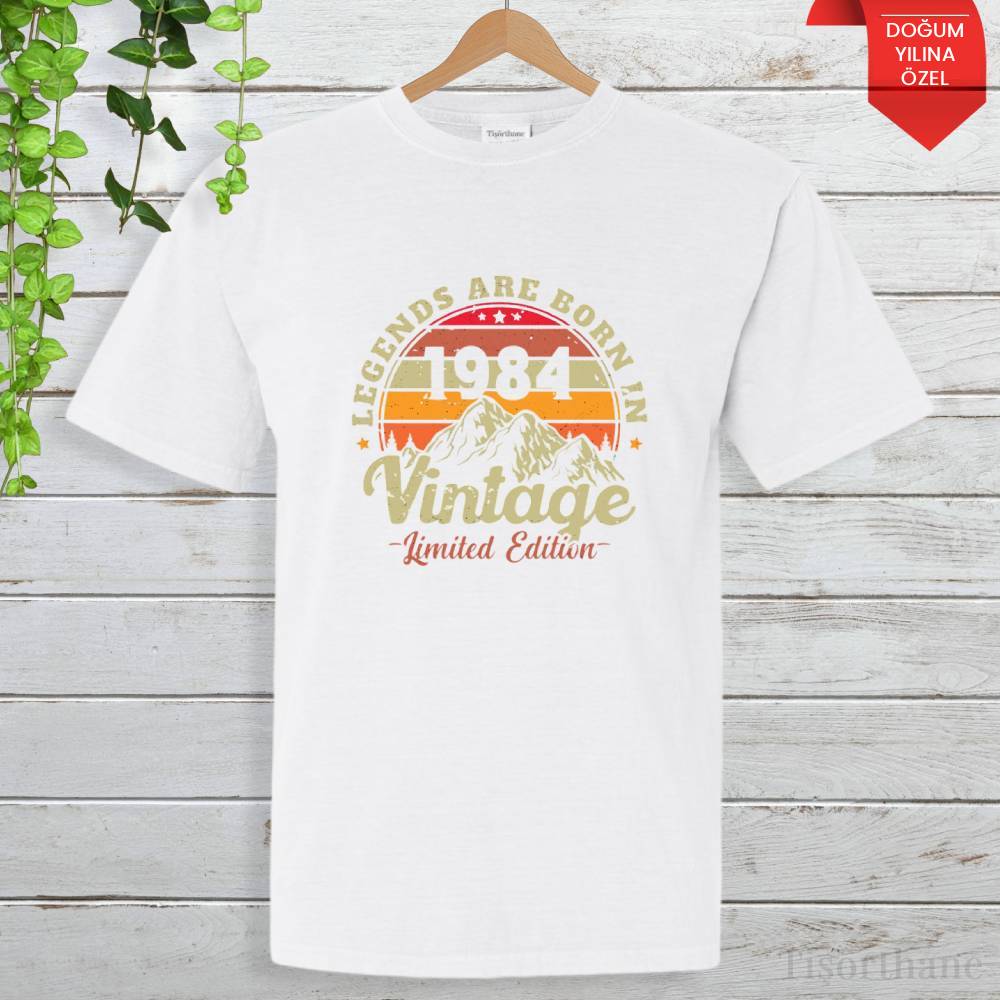 Vintage Tasarımlı, Doğum Yılınıza Özel Baskılı Tişört