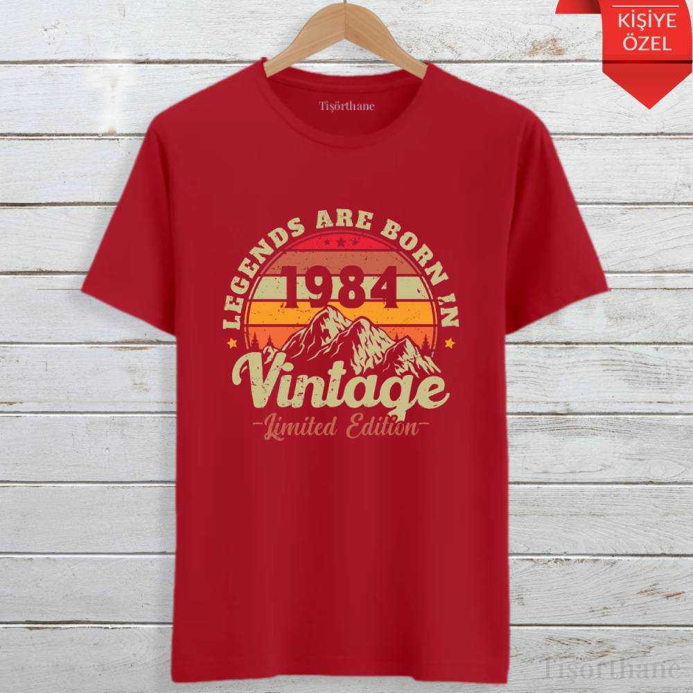 Vintage Tasarımlı, Doğum Yılınıza Özel Baskılı Tişört