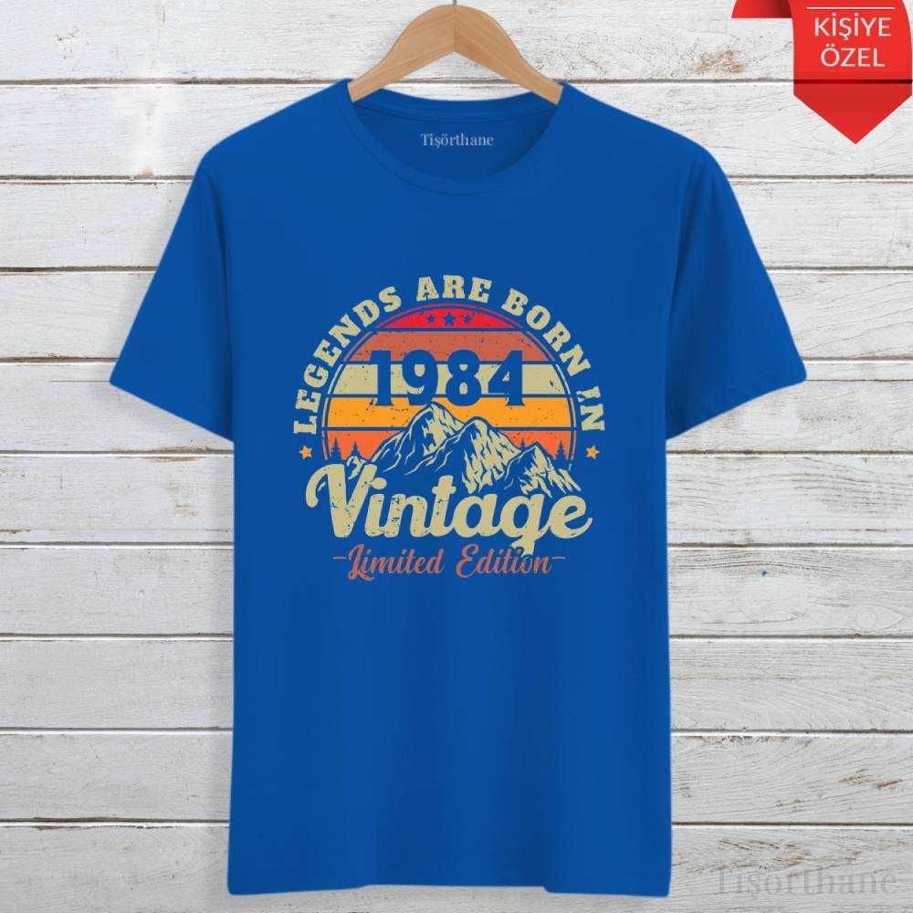 Vintage Tasarımlı, Doğum Yılınıza Özel Baskılı Tişört