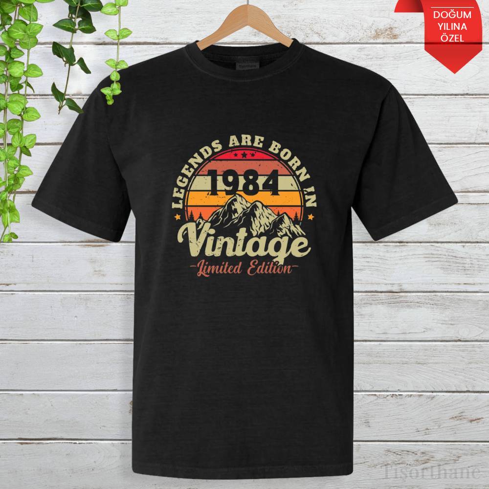 Vintage Tasarımlı, Doğum Yılınıza Özel Baskılı Tişört