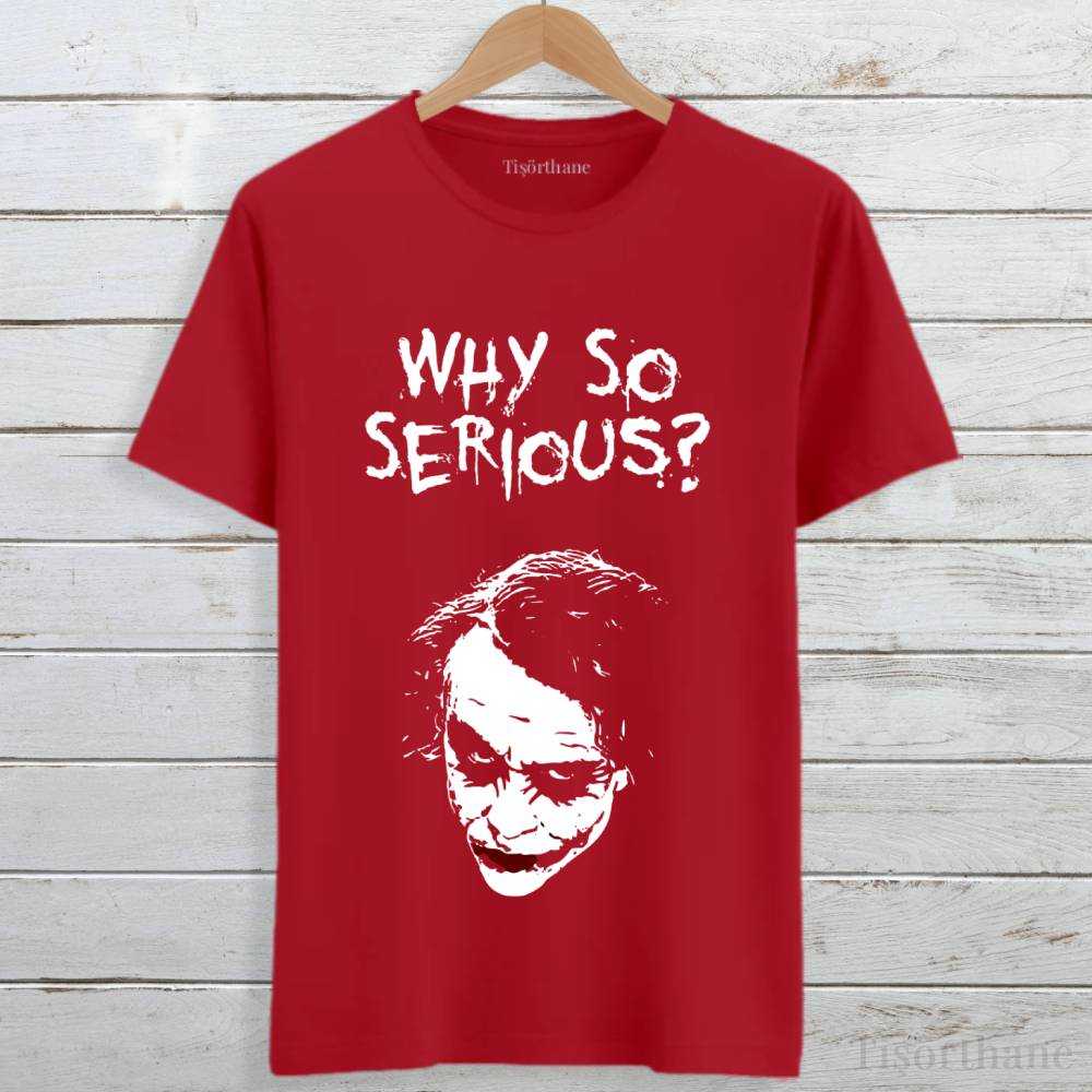 Why So Serious? Tasarımlı Joker Replikli Siyah Tişört