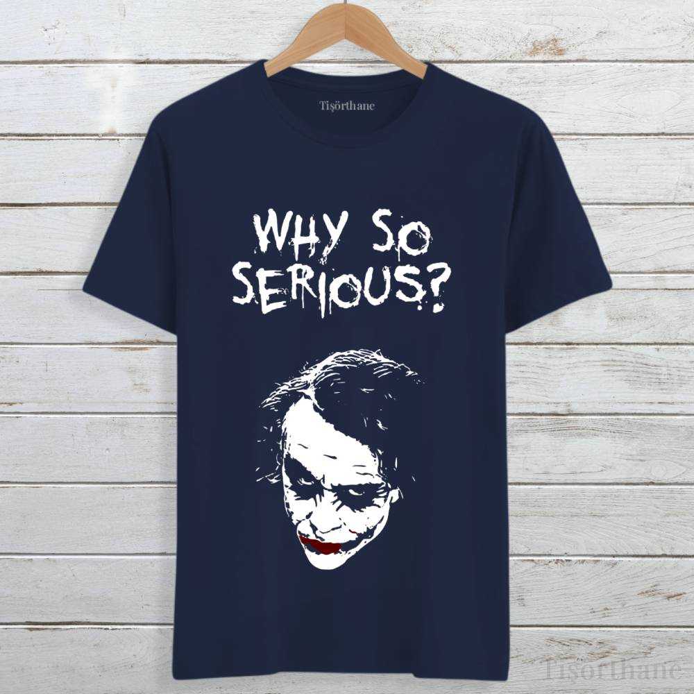 Why So Serious? Tasarımlı Joker Replikli Siyah Tişört