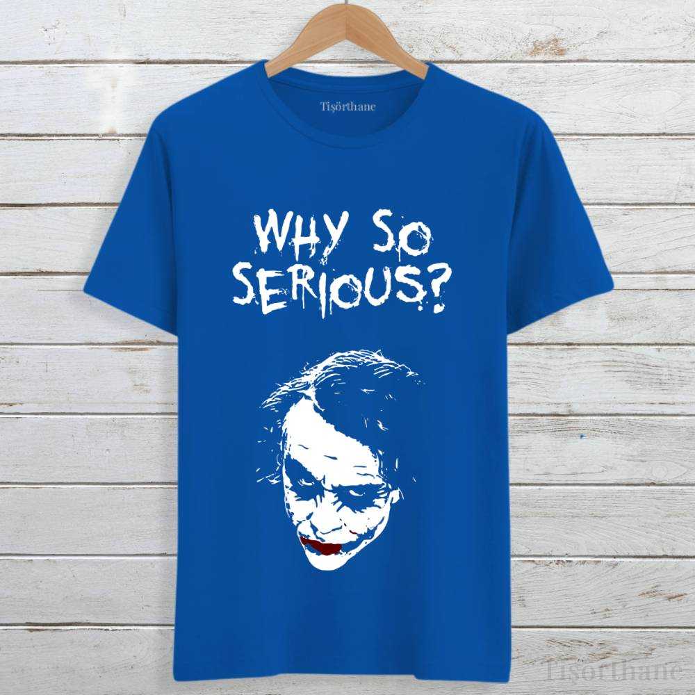 Why So Serious? Tasarımlı Joker Replikli Siyah Tişört