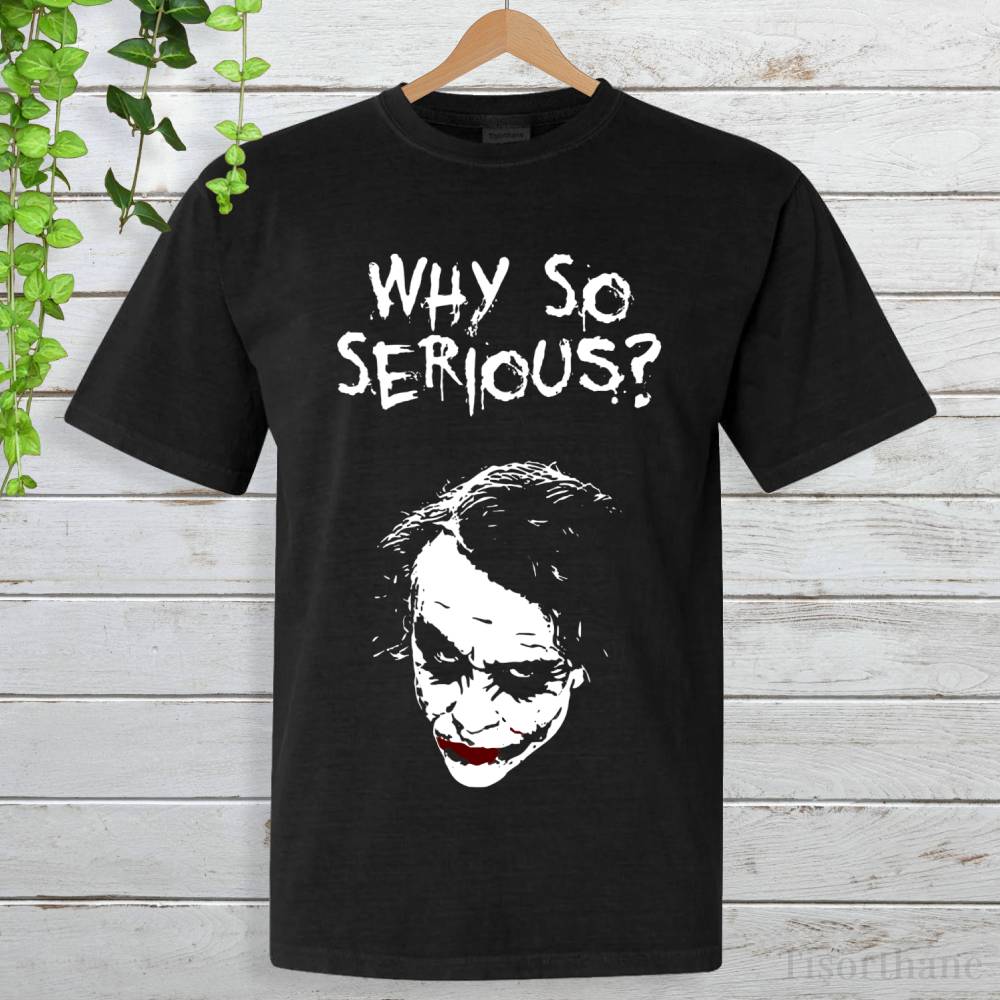 Why So Serious? Tasarımlı Joker Replikli Siyah Tişört