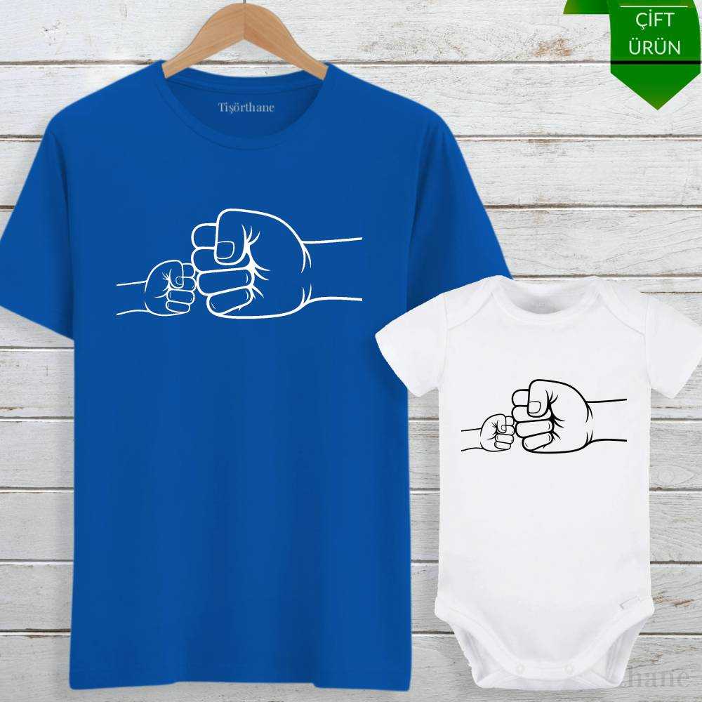 Yumruk Tasarımlı Babalar Gününe Özel Tişört Zıbın Kombini